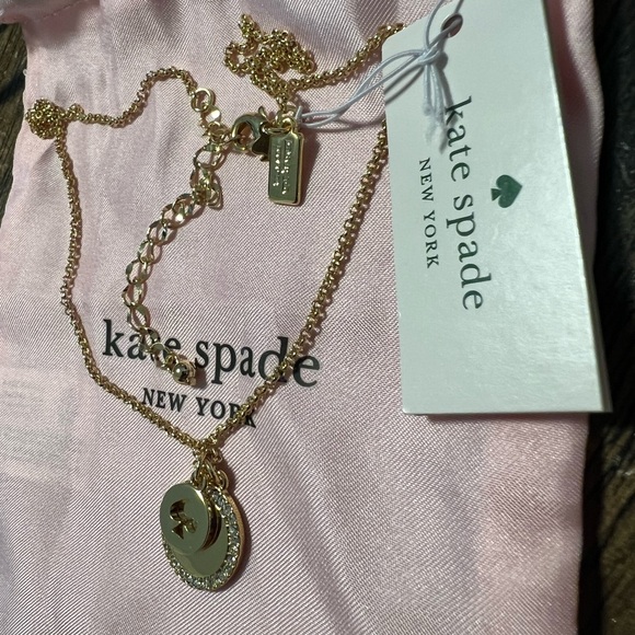 KATE SPADE ♠️ New York 'Spot The Spade' Pave Charm Pendant Necklace - Picture 3 of 5